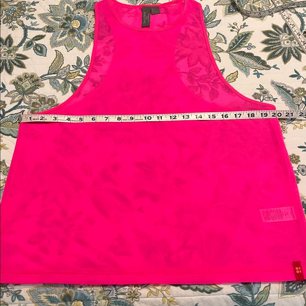 NWOT Sweaty Betty hot pink mesh tank top, size 8. - Picture 7 of 9